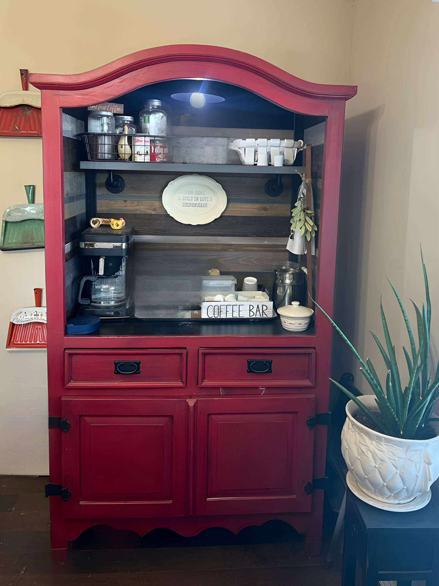 Large Armoire Coffee Bar