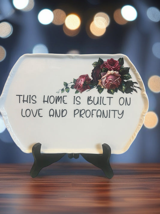 Fine China Decorative Plate-Love & Profanity