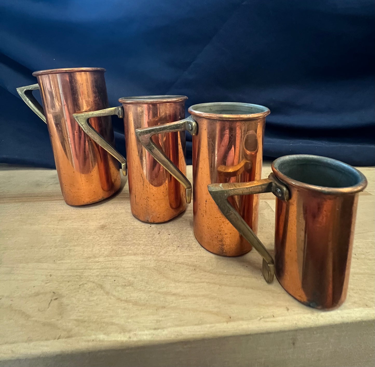 Vintage Copper & Brass Measuring Cups